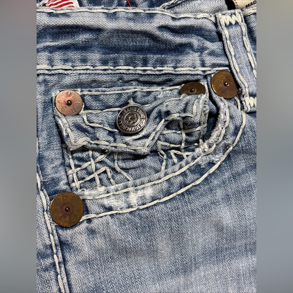 HOT AUTHENTIC USA Men's TRUE RELIGION 859 RICKY SUPER T STRAIGHT Jeans 34 - Picture 14 of 16